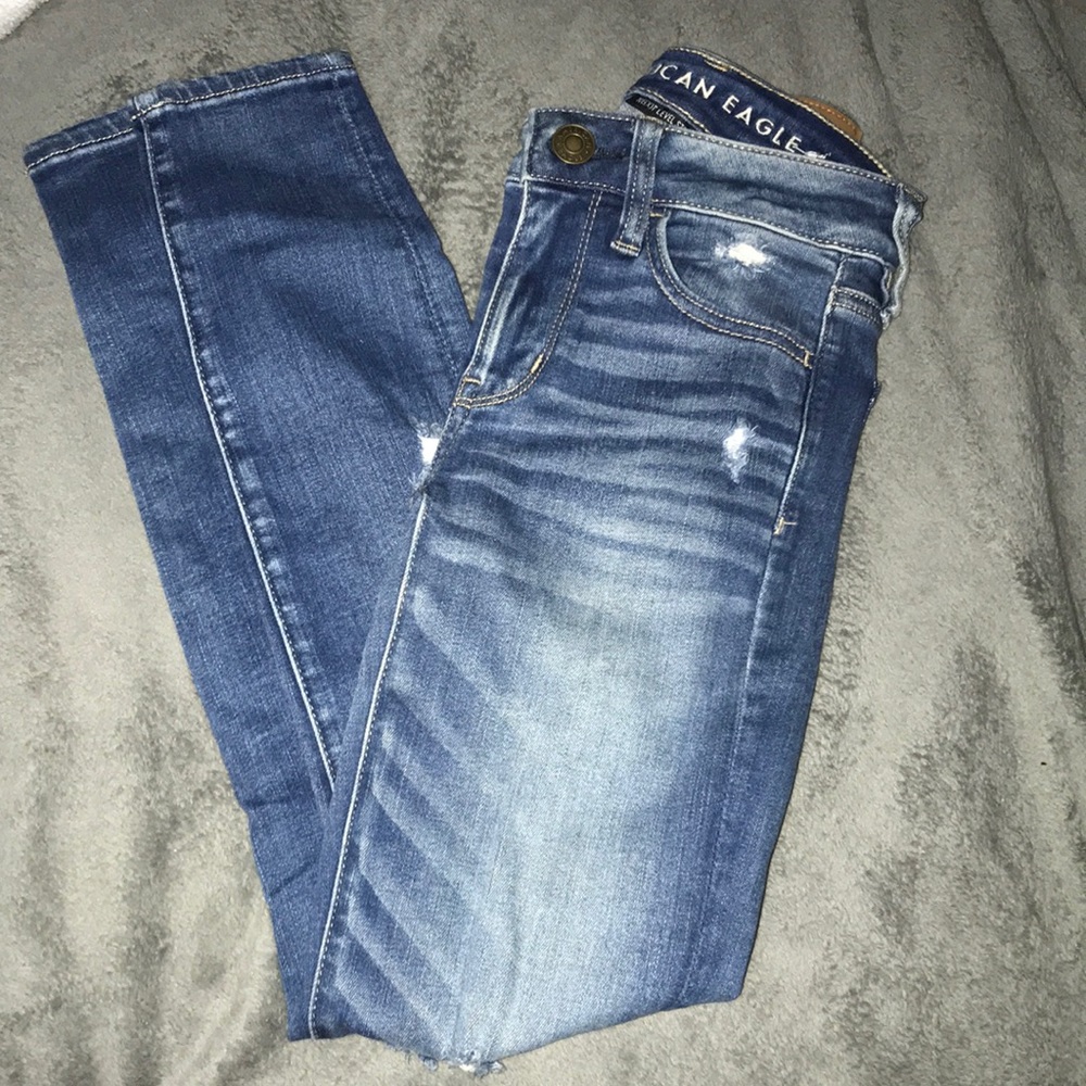 American eagle next level stretch rippled low rise skinny jeans
